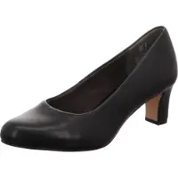 Jana Damen Pumps mit Blockabsatz Vegan, Black, 37