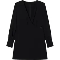 Armani Exchange für Damen. XW002205AF16125UC001 Kleid Regular V schwarz (XXS), Lässig, Polyester, Langarm