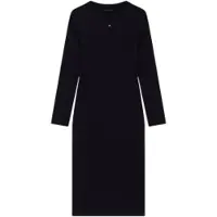Armani Exchange für Damen. XW001834AF18852UC001 Schwarzes tailliertes Kleid (XS), Lässig, Polyester, Langarm