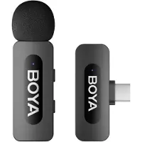 Boya BY-V10 V2.0 Drahtloses Lavalier-Mikrofon für USB-C - 1 x TX und 1 x RX