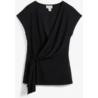 Bonprix Shirttop , Damen, Gr. 48/50 (XL), schwarz, Obermaterial: 68% Viskose, 28% Polyester, 4% Elasthan, slim fit, Tops Shirttop, ärmelloses Design, mit V-Ausschnitt, Slim Fit Passform