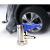 OEM Motorrad-Reifen-Pressluftventil 6mm - Universal - Schnellkupplung - Chrom-Metall - Blau - Clip-on-Anschluss