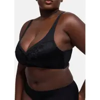 Dorina Minimizer-BH "Teagan", Damen, Gr. 95, Cup F, schwarz, Satin, Obermaterial: 92% Polyester, 8% Lyocell, BHs Minimizer-BH, ohne Bügel, breite Träger, Satin und Spitze