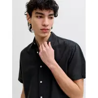 Jack & Jones Kurzarmhemd "JJEBREEZE LINEN BLEND SHIRT S/S SN" mit Leinen