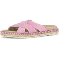 Gabor Damen Pantoletten in Rosa mit weichem Fußbett und Espadrille-Optik