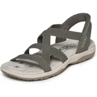 SKECHERS Slip-Ins: Reggae Slim Sandalen Plat - groen - Maat 39