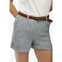 Superdry für Damen. W7110496A Shorts Mid Rise Leinen blau (26), Lässig