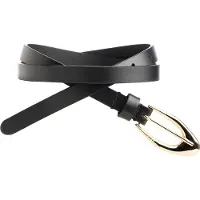 BOSS Ledergürtel "Lola-G Sz15", Damen, Gr. 85, schwarz (schwarz 001), Leder, unifarben, Gürtel Ledergürtel, mit abgerundeter Schließe