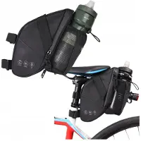 Fit4Med | Satteltasche - Schwarz - 12 X 26 Cm - 1,5 L - Wasserdichte Fahrradtasche