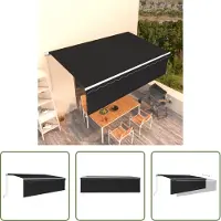 The Living Store Markise Manuell Einziehbar mit Rollo 5x3 m Anthrazit