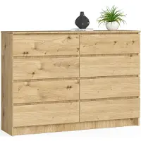 Akord Furniture Factory OP0LK-140SZ8-ART, Eiche, 8 Schublade(n), Matt, 16 mm, 60 cm, 400 mm
