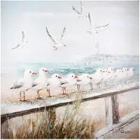 Gilde Leinwandbild "Bild quadratisch Seaside", weiß (farbe bild(er): blau, grau), B:60cm H:60cm T:3,5cm, Poly-Leinwand, Bilder, Leinwandbild