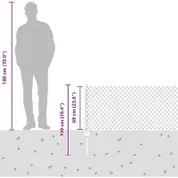vidaXL Maschendrahtzaun mit Pfosten 10 x 0,6 m PVC-beschichteter Stahl