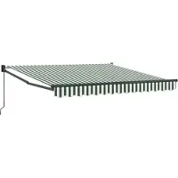 vidaXL Ausziehbare Markise Grün und Weiß 300 x 250 x 165 cm