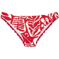 Buffalo Bikini-Hose "Jola", Damen, Gr. 44, N-Gr, rot (rot, creme), Recycling-Polyamid, bedruckt, Badehosen Bikini-Hose, mit modernem Blätterdesign