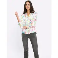 HEINE Druckbluse in ecru-limone-bedruckt | Gr.: 48