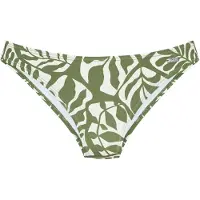 Buffalo Bikini-Hose "Jola", Damen, Gr. 40, N-Gr, grün (oliv, creme), Recycling-Polyamid, bedruckt, Badehosen Bikini-Hose, mit modernem Blätterdesign