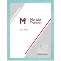 MendeFrames Holzrahmen Massivholz Kunstglas 60x60 cm türkis H300