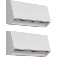 LINDBY LED-Außenwandleuchte Appeso, Breite 22 cm, 2er-Set