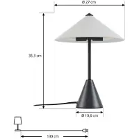 LINDBY Tischleuchte Norvik, Höhe 35 cm, schwarz/grau, Metall