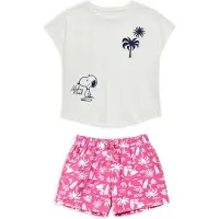 Gisela Snoopy Print Kurzarm-pyjama