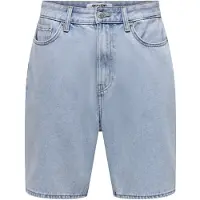 Only & Sons Shorts "ONSFADE PIM DNM SHORTS BOX", Herren, Gr. L, N-Gr, blau (light blau denim), Web, Obermaterial: 100% Baumwolle, unifarben, straight fit knielang, Hosen Shorts