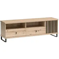 Masseno TV-Schrank ALMERIA 160,6 cm Fernsehschrank mit 2 Schubladen und Türen TV-Lowboard für Wohnzimmer Modern 160,6x40,6x43,4 cm Eiche Artisan