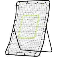 HOMCOM Kickback Rebounder Tor Rückprallwand Netz Stahl 75x126cm Schwarz