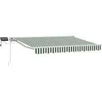 vidaXL Manueller Markisenrahmen mit LEDs Grün und Weiß 3 x 2,5 m