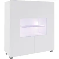 FURMEB Patryk Hojka Furmeb24 - CALABRINI - Zweitrige Kommode mit Glas-regal , Hohglanz, LED