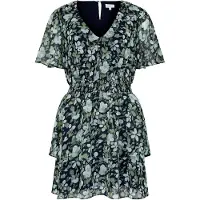 Apricot Minikleid "Florales Stufenkleid", Damen, Gr. XS (34), N-Gr, blau (navy), Obermaterial: 100% Polyester PES., geblümt, Kleider Minikleid, mit Smokdetails