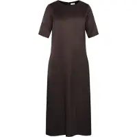 Seidensticker Blusenkleid , Damen, Gr. L (40), Normalgrößen, braun, 70% Viskose, 30% Leinen, unifarben, regular fit, Rundhals, Kleider Blusenkleid, 1/2 Rundhals Uni