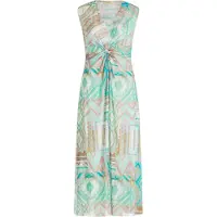 Cartoon Midikleid ohne Arm in Grün/Violett | Gr.: 44