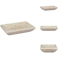 vidaXL Waschbecken Creme 50x35x10 cm Marmor - Badezimmer-Waschbecken