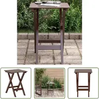 The Living Store Beistelltisch Klappbar Braun Massivholz Pappel