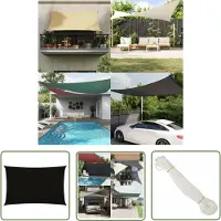 The Living Store Sonnensegel Oxford-Gewebe Rechteckig 2x4,5 m Schwarz