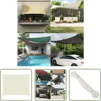 The Living Store Sonnensegel Oxford-Gewebe Rechteckig 3,5x4,5 m Creme