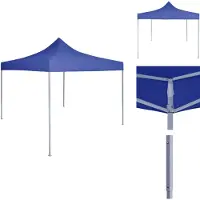 vidaXL Profi-Partyzelt Faltbar 2×2 m Stahl Blau - Pavillons & Partyzelte