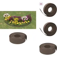vidaXL Rasenkanten 5 Stk. Braun 10 m 15 cm Polyethylen - Beeteinfassungen