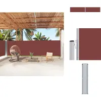 vidaXL Seitenmarkise Ausziehbar Braun 180x1000 cm - Sonnenschirme & Sonnenschutze