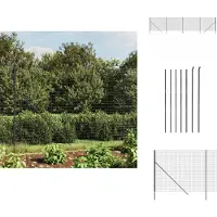 vidaXL Maschendrahtzaun Anthrazit 1,4x10 m Verzinkter Stahl - Zaunfelder