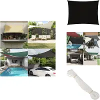 vidaXL Sonnensegel Oxford-Gewebe Rechteckig 3,5x5 m Schwarz - Sonnenschirme & Sonnenschutze
