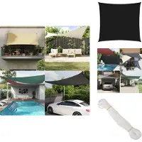 vidaXL Sonnensegel Oxford-Gewebe Quadratisch 5x5 m Schwarz - Sonnenschirme & Sonnenschutze