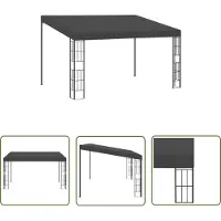 The Living Store Wand-Pavillon 3x4 m Anthrazit Stoff