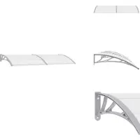 vidaXL Türvordach Grau und Transparent 240×80 cm PC - Markisen