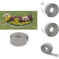vidaXL Rasenkanten 2 Stk. Grau 10 m 20 cm Polyethylen - Beeteinfassungen