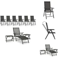 vidaXL 9-tlg. Garten-Lounge-Set Schwarz und Anthrazit - Gartenmöbel-Sets