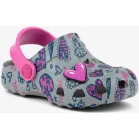 Coqui Kinder Clogs mit Herzaufdruck, leicht und bequem, elastischer Fersenriemen
