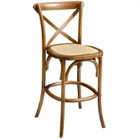 Sweeek - Barhocker Bistro Vintage Holz 65cm - Nussbaumfarben