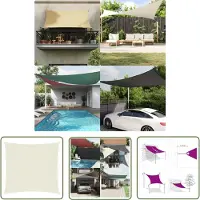 The Living Store Sonnensegel Oxford-Gewebe Quadratisch 7x7 m Creme